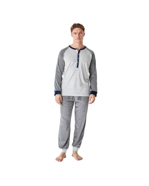 Winterpyjama lange mouw fluweel JJBEP5302 heren