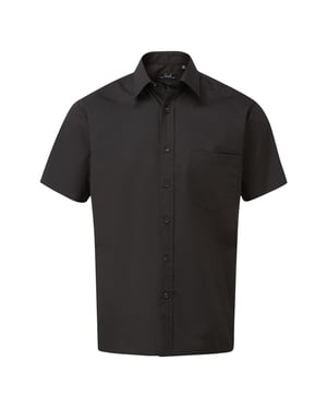 Premier Herenshirt met korte mouwen Popeline (Zwart)