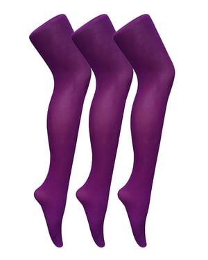 3 paar dames gekleurde ondoorzichtige 80 denier panty's - Keizerlijk Paars