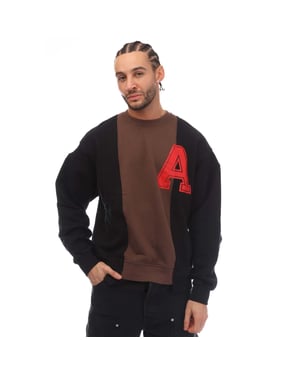 Heren Ambush Varsity Crewneck Sweatshirt in Zwart