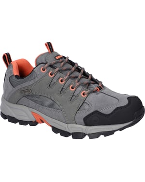 Hi-Tec Auckland Lite Leren Wandelschoenen Voor Dames In Staal/Koraal/Cool Grijs