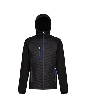 Regatta Heren Navigate Quilted Hybride Jas (Zwart/Nieuw Royal)