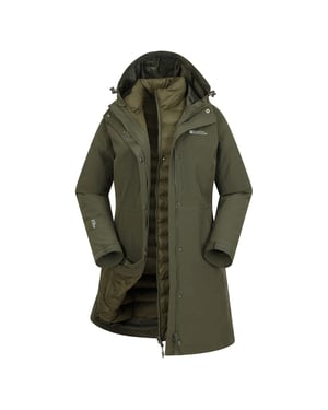 Mountain Warehouse Dames/Dames Alaska Lange 3 in 1 Jas (Kaki Groen)