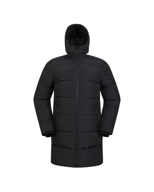 Mountain Warehouse Heren Vortex Longline gewatteerd jack (Zwart)