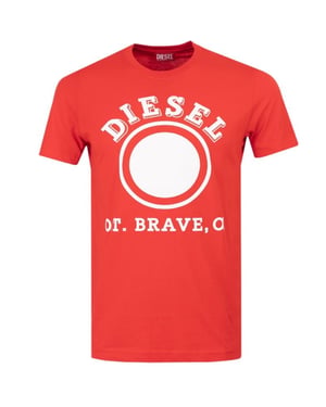 Diesel 1976 Varsity Logo Racing rood T-shirt