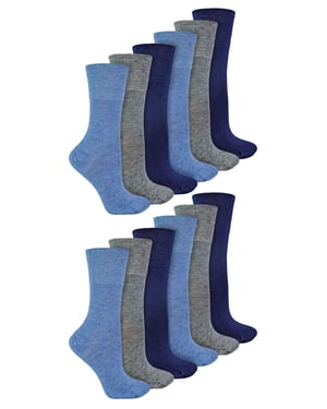 IOMI - 12 paar bamboesokken voor diabeten voor dames - Blauw