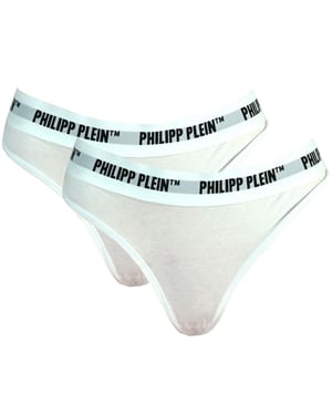 Philipp Plein set van twee witte ondergoedstrings
