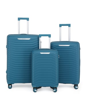 Harde Schaal Blauwe Klassieke Kofferset 8 Wiel Cabine TSA Bagagekoffer Vakantie Reizen