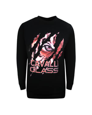 Cavalli Class Peeking Tiger Design zwart sweatshirt