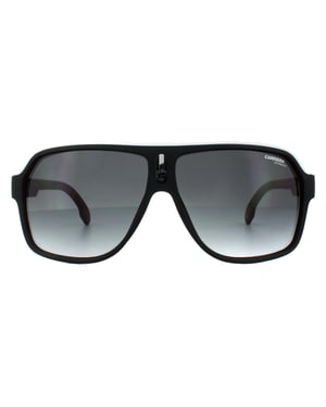 Carrera Aviator unisex zwart wit rood donkergrijze gradiënt zonnebril