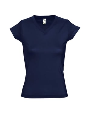SOLS Dames/dames Maan V Hals T-Shirt met korte mouwen (Franse marine)