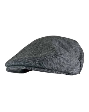 Traditionele platte pet van geruite wolmix voor heren - GL227 Gray