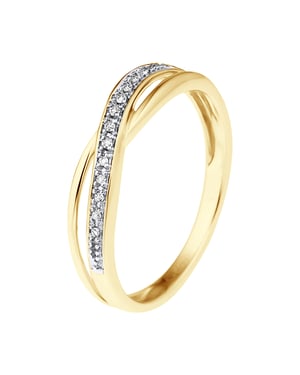 Alliance Cross Diamonds 0,034 Cts Yellow Gold