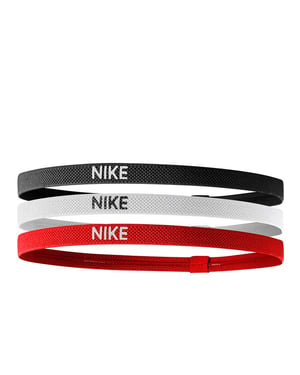 Nike Hoofdband in gemengde breedte (set van 3) (Zwart/Rood/Wit)