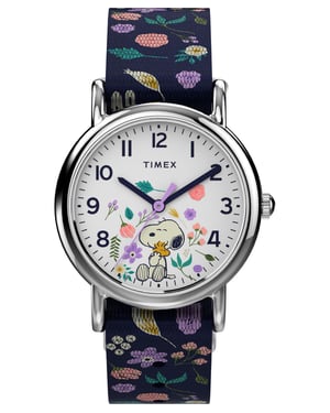Timex Weekender X Peanuts Floral Kind Horloge Blauw TW2V45900