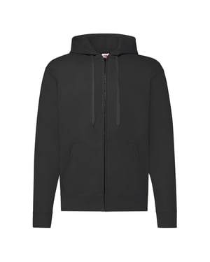 Fruit of the Loom Klassieke herenhoodie met rits (Zwart)