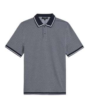 Ted Baker Affric Heren Navy/Wit Geo Polo Shirt