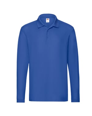 Fruit of the Loom Heren Premium Pique Poloshirt met lange mouwen (Koningsblauw)