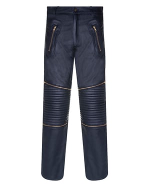 Heren leren jeans met ritssluiting Ancona