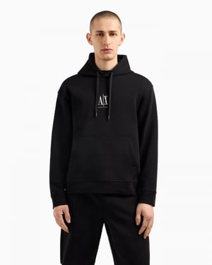 Armani Exchange Heren Geborduurd A|X Centraal Logo Pullover Hoodie