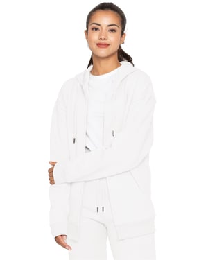 Enzo | Hoodie met oversized ritssluiting voor dames - Off White