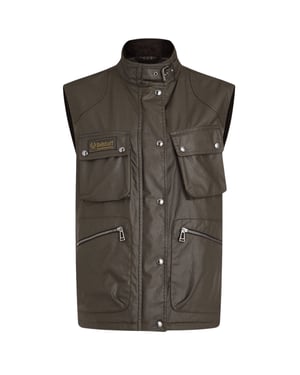 Belstaff Waxed Edition donkergroen giletjack