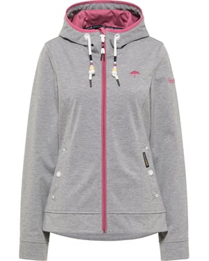 Schmuddelwedda functionele jas Dames grijs melange sorbet rood