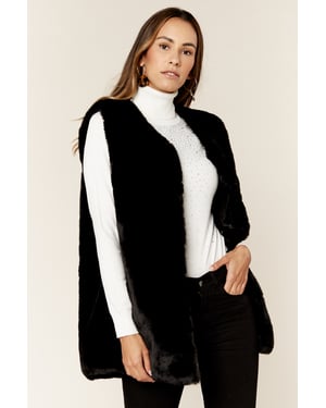 Geen snit mouwloos gilet van imitatiebont