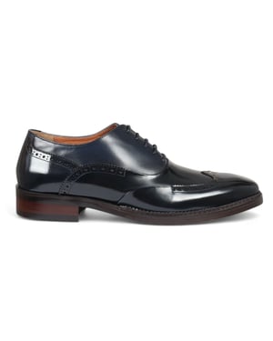 Justin Reess Heren Blauwe Patent Leren Brogue Formele Schoenen - Harry
