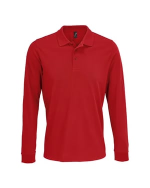 SOLS Unisex poloshirt met lange mouwen van katoen voor volwassenen (Rood)