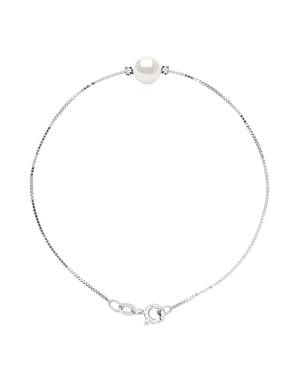 Diamond Bracelet 0060 Cts natuurlijke zoetwater ronde parel 9-10 mm 925