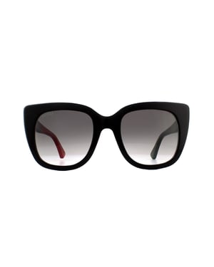 Gucci zonnebril GG0163SN 003 Zwart met rode en groene bruine gradiënt