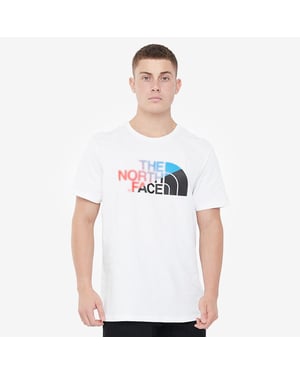 The North Face Bad Glasses T-shirt in Clear Lake Blue / TNF White
