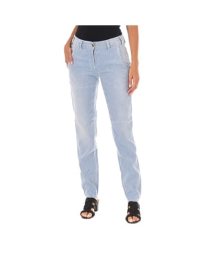 Lange Chinese broek met smalle zomen 70DBF0196 vrouw
