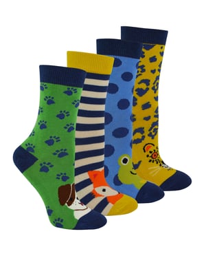 Miss Sparrow - Set van 4 bamboesokken voor jongens - Diverse