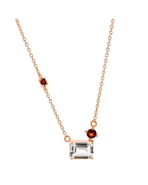 Orphelia 'Fira' Dames 925 Sterling Zilveren Ketting - Roze ZK-7571/RG