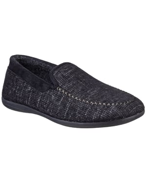 Cotswold Heren Stanley Moc Teen Volledige Slipper (Zwart)