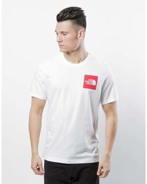 The North Face Heren Fine Short Sleeve T Shirt Wit/Rood