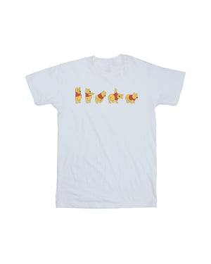 Disney Heren Winnie De Poeh Strek T-shirt (Wit)