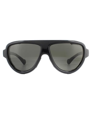 Moncler Zonnebril ML0089 01D Glanzende Zwarte Rook Gepolariseerd