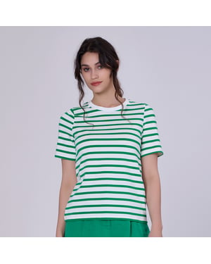 Strepen katoenen t-shirt