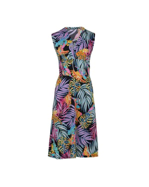 Mouwloze Empire Line-jurk in Foksia print