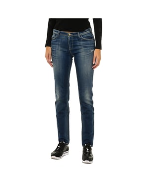 Lang gedragen effect denim broek 3Y5J28-5D1MZ vrouw