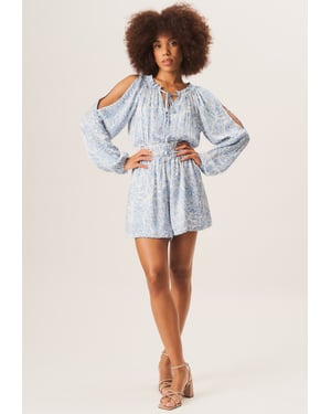 Paisley boxpakje met gerimpelde taille
