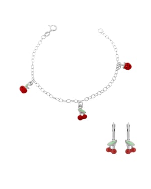 Orphelia 'Apple' Kinder 925 Sterling Zilver Set: Armband + Oorbellen - Zilver SET-7149/2