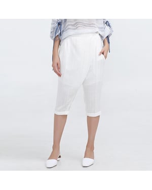 Satijnen trim Capri op maat gemaakte broek