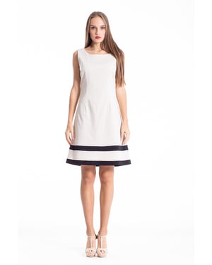 Mouwloze jurk met streepdetail