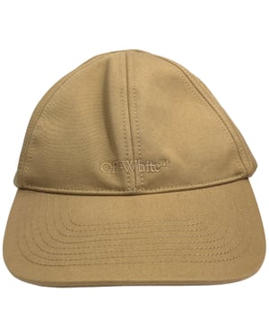 Gebroken witte monotone baseballpet met logo beige