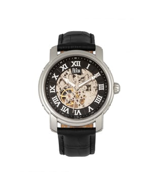 Reign Kahn automatisch skelet horloge met leren band