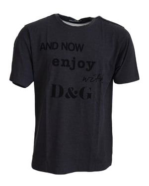 Dolce & Gabbana Grijze Crewneck Katoenen Korte Mouwen Heren T-shirt